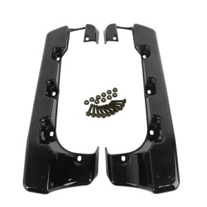 RP5532-1001B Black 4 Hard Saddlebag Extensions Dual Cut For Harley Touring Models 1993-2013