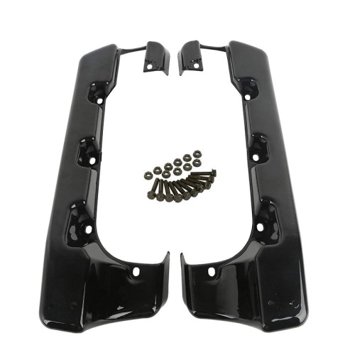 RP5532-1001B Black 4 Hard Saddlebag Extensions Dual Cut For Harley Touring Models 1993-2013