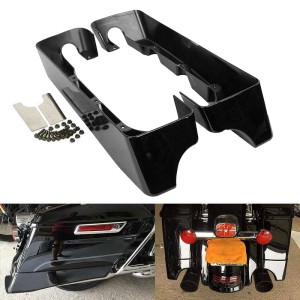 RP5532-1002B Black 4 Hard Saddlebag Extensions No Cut For Harley Touring Models 1993-2013