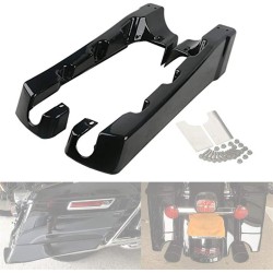 RP5532-1003B Black 6 Hard Saddlebag Extensions Dual Cut Extended For Harley Touring Models 1993-2013