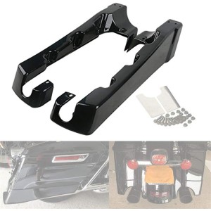RP5532-1003B Black 6 Hard Saddlebag Extensions Dual Cut Extended For Harley Touring Models 1993-2013