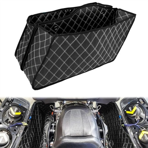 RP5533-1004 Motorcycle Saddlebag Liners Non Stretched Bag Inserts with White Thread Stitch Fit For Harley Touring Models 1996-2013