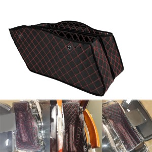 RP5533-1005 Motorcycle Saddlebag Liners Non Stretched Bag Inserts with White Thread Stitch Fit For Harley Touring Models 2014-Later