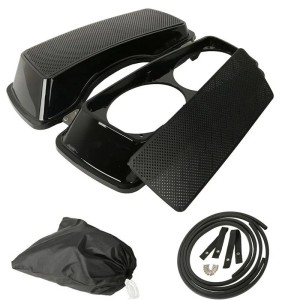 RP5534-1007B Saddlebag Lids Dual 6X9 Speaker lids With Speakers Painted Gloss Black For Harley Touring Models 1993-2013