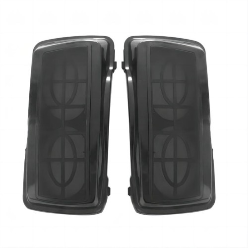 RP5534-1010B Saddlebag Lids Dual 6X9 Speaker lids No Speakers Metal Grilles Painted Gloss Black For Harley Touring Models 1993-2013