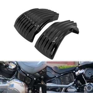 RP1110-2007 Motorcycle Left Right Battery Side Covers ABS Plastic Black/Chrome For Harley Softail Models 2018-Later
