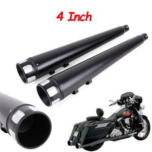 RP0520-1002 4inch Motorcycle Megaphone Slip-On Exhaust Pipes Mufflers For Harley Touring Road Glide, Road King, Electra Glide Street Glide 1995-2016