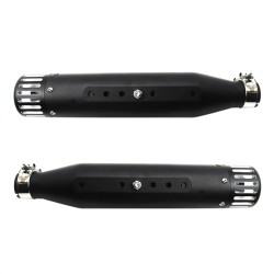 RP0520-1011 Iron Motorcycle Slip-On Exhaust Pipes with CNC Aluminum end cap For Harley Dyna Softail Breakout Sportster 1200 883 FLHR Chopper Bobber Touring