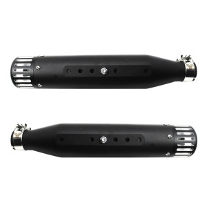 RP0520-1011 Iron Motorcycle Slip-On Exhaust Pipes with CNC Aluminum end cap For Harley Dyna Softail Breakout Sportster 1200 883 FLHR Chopper Bobber Touring