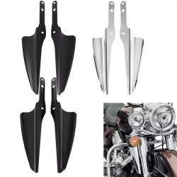 RP0820-4010 Motorcycle Chrome/Black Fork Front Wind Baffle Windshield Deflector Trim For Harley Road King FLHR 1995-LaterHarley Electra Glide Standard FLHT 2019-LaterHarley Electra Glide Stay7 ndard FLHT 2006-2009Harley Street Glide FLHX 2006-LaterHar