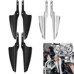 RP0820-4010 Motorcycle Chrome/Black Fork Front Wind Baffle Windshield Deflector Trim For Harley Road King FLHR 1995-LaterHarley Electra Glide Standard FLHT 2019-LaterHarley Electra Glide Stay7 ndard FLHT 2006-2009Harley Street Glide FLHX 2006-LaterHar