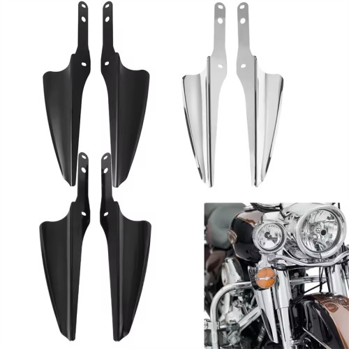 RP0820-4010 Motorcycle Chrome/Black Fork Front Wind Baffle Windshield Deflector Trim For Harley Road King FLHR 1995-LaterHarley Electra Glide Standard FLHT 2019-LaterHarley Electra Glide Stay7 ndard FLHT 2006-2009Harley Street Glide FLHX 2006-LaterHar