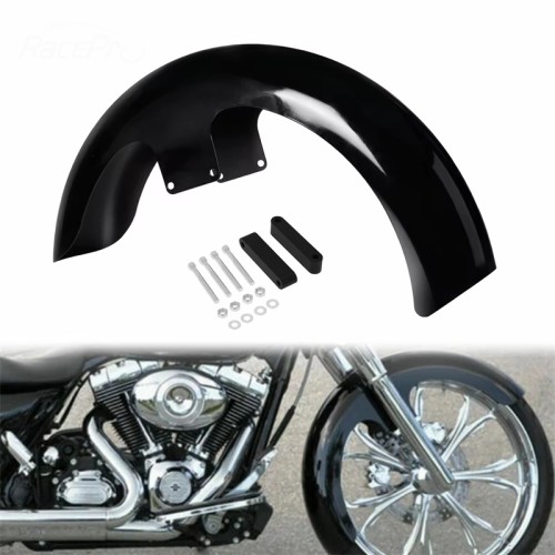 RP0940-1030B Motorcycle 21" Wrap 5.5" Front Fender Mudguard Cover Protector for Harley Touring Electra Street Glide Road King Ultra Custom Baggers 2014-later