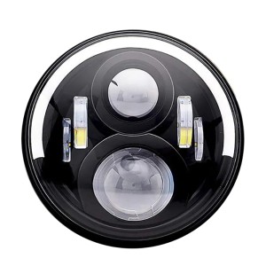 RP6610-1003 7 Headlight with Half Halo DRL Bar for Harley Davidson Street Glide Accessories Road King Electra Glide Fat Boy Heritage Softail Deluxe Ultra Limited Classic
