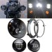 RP6610-1018 7" led Headlight 4.5 Passing lamp for Harley Davidson Touring Road King Ultra Classic Electra Street Glide Tri Cvo Heritage Fat Boy Softail