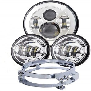 RP6610-1018 7" led Headlight 4.5 Passing lamp for Harley Davidson Touring Road King Ultra Classic Electra Street Glide Tri Cvo Heritage Fat Boy Softail