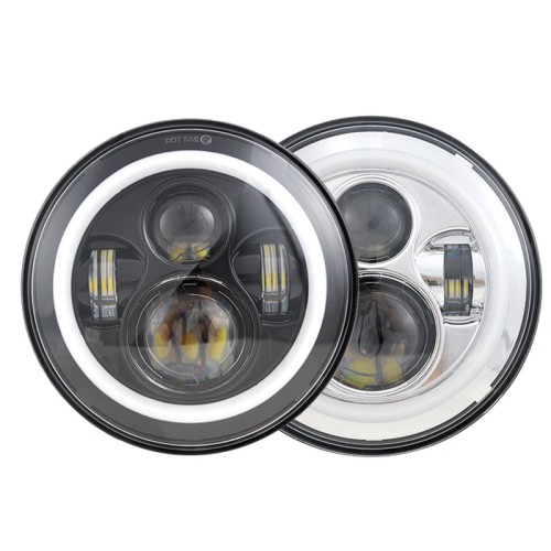 RP6610-1021 7" Headlight OEM Design with DRL Halo for Harley Davidson Street Glide Accessories Road King Electra Glide Fat Boy Heritage Softail Deluxe Ultra Limited Classic