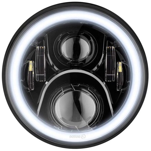 RP6610-1039 7" LED Headlight with RGB Halo High/Low Beam DRL for Harley Davidson Street Glide Accessories Road King Electra Glide Fat Boy Heritage Softail Deluxe Ultra Limited Classic