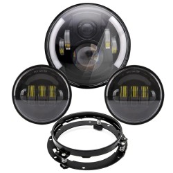 RP6610-1055 7" Led Headlight 4.5 Passing Lamp for Harley Davidson Touring Road King Ultra Classic Electra Street Glide Tri Cvo Heritage Fat Boy Softail