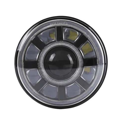 RP6610-1059B 7" headlight with Half Halo DRL Bar for Harley Davidson Street Glide Accessories Road King Electra Glide Fat Boy Heritage Softail Deluxe Ultra Limited Classic