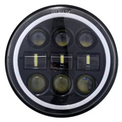 RP6610-1067B 5.75" Headlight With Rebreather for Harley Davidson Dyna Sportster Iron 883 1200 Low Rider XLH883 Super Glide Softail Custom XLH1200 Forty-Eight SuperLow Street 500 750