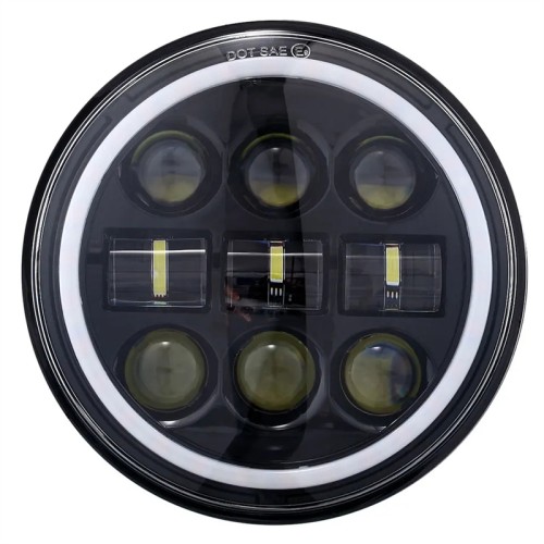 RP6610-1067B 5.75" Headlight With Rebreather for Harley Davidson Dyna Sportster Iron 883 1200 Low Rider XLH883 Super Glide Softail Custom XLH1200 Forty-Eight SuperLow Street 500 750