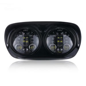 RP6610-4001B Motorcycle Dual LED Projector Daymaker Headlights Assembly for Harley Davidson Road Glide 1998-2013