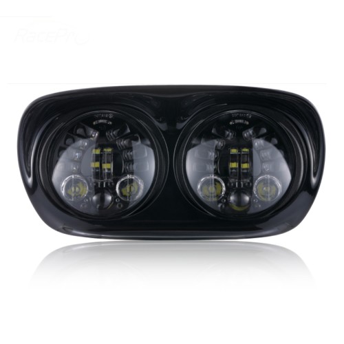 RP6610-4001B Motorcycle Dual LED Projector Daymaker Headlights Assembly for Harley Davidson Road Glide 1998-2013