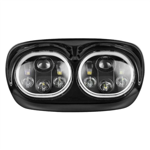 RP6610-4006 Motorcycle 5.75'' Dual LED Headlight 5 3/4" Front Headlight for Harley Davidson Road Glide 1998-2013