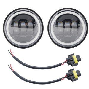 RP6620-1003 4.5 Passing Lamp With DRL Halo for Harley Davidson Touring Road King Ultra Classic Electra Street Glide Tri Cvo Heritage Fat Boy Softail