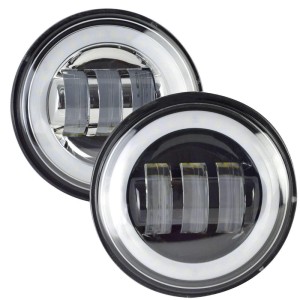 RP6620-1004 4.5" Passing Lamp With DRL Halo for Harley Davidson Touring Road King Ultra Classic Electra Street Glide Tri Cvo Heritage Fat Boy Softail