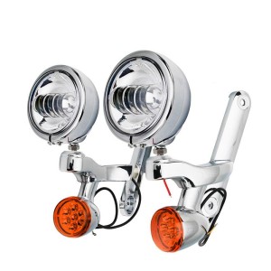 RP6620-1007 4.5 Black Passing Lamp in Black Bracket for Harley Electra Glide 1997-2013 Harley Road King Models 1994-2013 Harley FLHX Models 2006-2013 Harley FLHXXX Models 2010-2011
