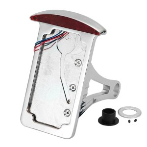RP6630-1001 Side Mount License Plate Frame LED Tail Brake Light forHarley Davidson Custom Cruisers Choopers with 1"
