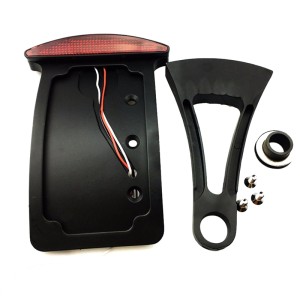 RP6630-1002B Lisence Plate with Light Black for Harley Davidson Custom Cruisers Choopers with 1" Or 3/4" Back Axle