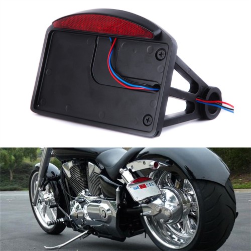 RP6630-1003 Motorcycle Mount License Plate Brake Tail Light Bracket for Harley Davidson Custom Cruisers Choopers with 1"