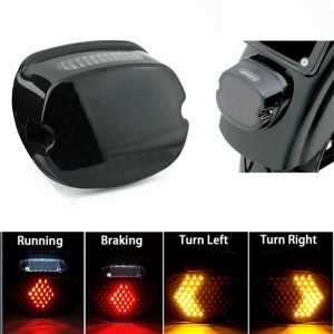 RP6630-2009BK Led Tail Light LED Brake Turn Signal Rear Light Low Profile Smoked Taillights for Harley Dyna Sportster XL883 1200 Road King 1999-Later