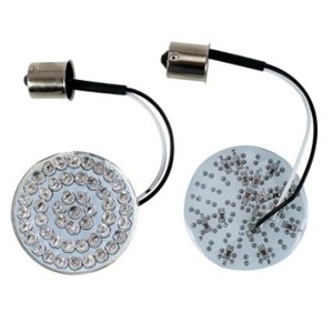 RP6640-1009 1156 White/Amber LED Rear Light Turn Signal Inserts for Harley Dyna Softail XL