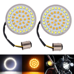 RP6640-1014 2” Bullet 48-LED 1157 2835 SMD LED Turn Signal Light Inserts for Harley Dyna Softail XL