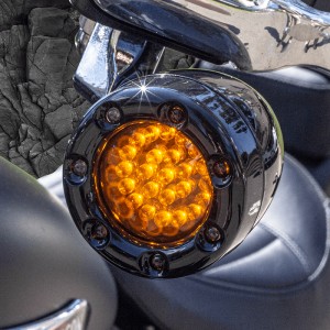 RP6640-1029 3-1/4 Rear 1157 Bullet Style Red LED Turn Signal Light for Motorcycle for Harley Road King Glide Electra