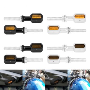 RP6640-1033 Motorcycle Mini LED Rear Turn Signals Indicators Running Blinker Amber Light For Harley Davidson HD Sportster Dyna Softail Touring
