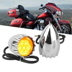 RP6640-2070 Motorcycle Parts LED Turn Signals Lights Front Indicator Light Flasher Lamp For Harley Davidson Touring models : street glide ,road king ,Electra Glide models ( Front Position )