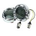 RP6640-2130 3-1/4 Flat LED 1157 Motorcycle Amber White with Fire Ring LED Turn Signal Light Inserts For Harley Davidson