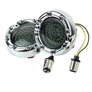 RP6640-2133 2inch Flat LED 1157 Amber White with Fire Ring LED Turn Signal Light Inserts For Motorcycle For Harley Davidson