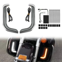 RP6640-8001 Motorcycle LED Running Lamp Fairing Lower Grills Turn Signal Light For Harley Touring Street Electra Glide Road King CVO Limited 1996-2013