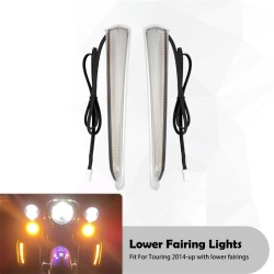 RP6640-8002 Motorcycle LED Turn Signal Running Lamp Lower Fairing Lights For Harley Touring Models 2014-Later(except '23-later FLTRXSE,FLHXSE, '24 FLHX,FLTRX and FLTRXSTSE)