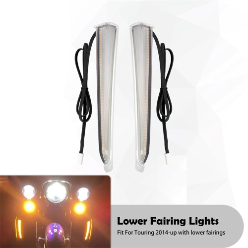 RP6640-8002 Motorcycle LED Turn Signal Running Lamp Lower Fairing Lights For Harley Touring Models 2014-Later(except '23-later FLTRXSE,FLHXSE, '24 FLHX,FLTRX and FLTRXSTSE)