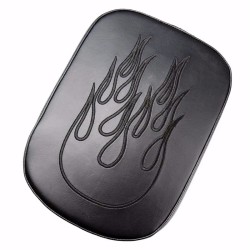 RP7711-1001B 8 Suction Cup Pillion Pad  Passenger Seat Flame Pattern for Harley Dyna Sportster Softail Bobber Chopper