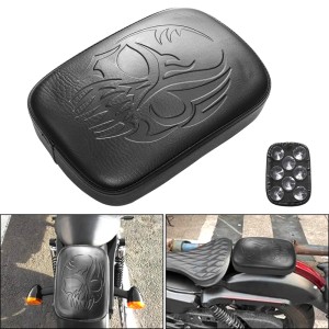 RP7711-1005B 8 Suction Cup Pillion Pad Passenger Seat Skull Pattern for Harley Dyna Sportster Softail Bobber Chopper