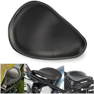 RP7720-0002B Small Size Leather Solo Seat White Thread for Harley Chopper Bobber Sportster Custom