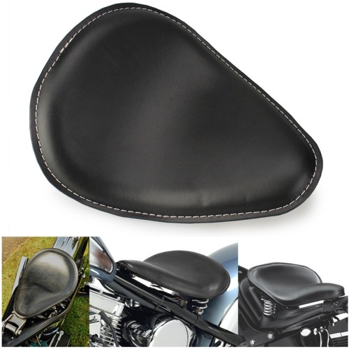 RP7720-0002B Small Size Leather Solo Seat White Thread for Harley Chopper Bobber Sportster Custom